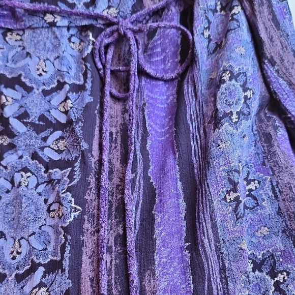 Rabbit Rabbit Rabbit Vintage Purple Rayon Sleeveless Midi Dress - Picture 6 of 8